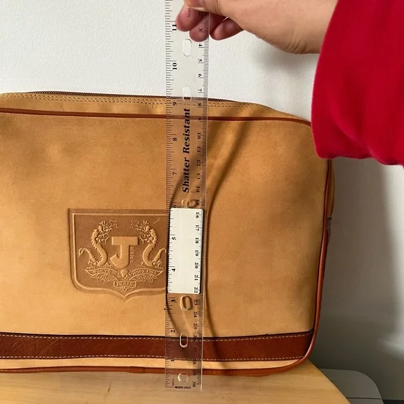 Made by France Jackiz Chestnut Leather Bag with Zipper - Picture 3 of 7